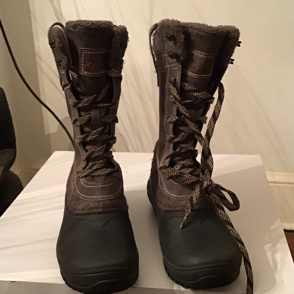 The North Face Black and Brown Winter Boots